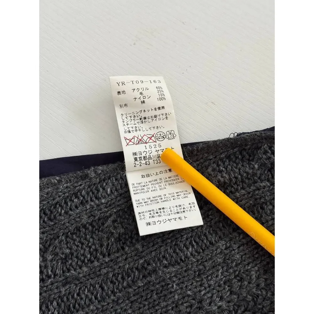 Yohji Yamamoto Y’s Asymmetric Wool Avantgarde Panel Sweater - Picture 4 of 5